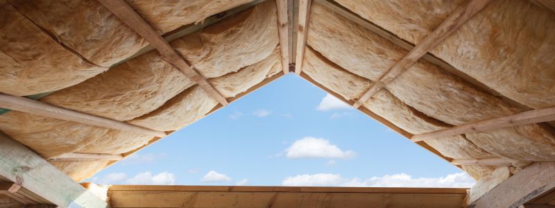 Dachkonstruktion mit Glaswolle